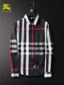 chemise burberry check shirts red black grid
